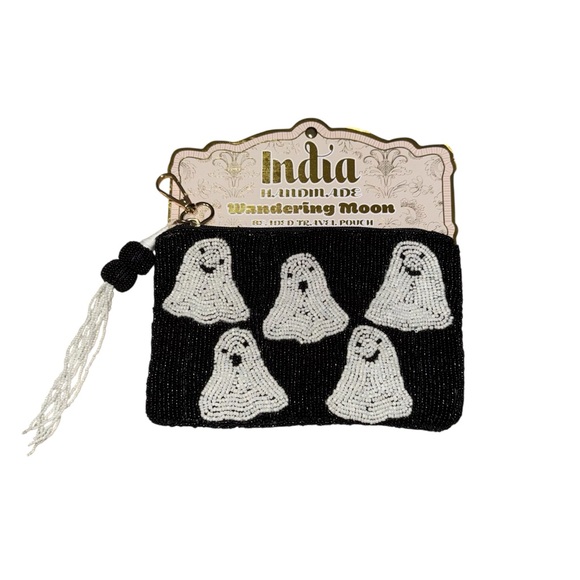 Wandering Moon Handbags - India Handmade Black Ghost Clutch